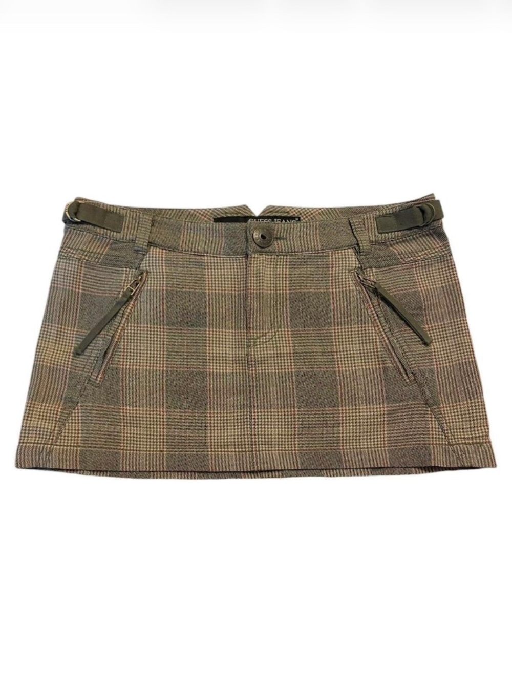 Vintage Y2K utility grunge plaid Guess mini skirt Size 26
